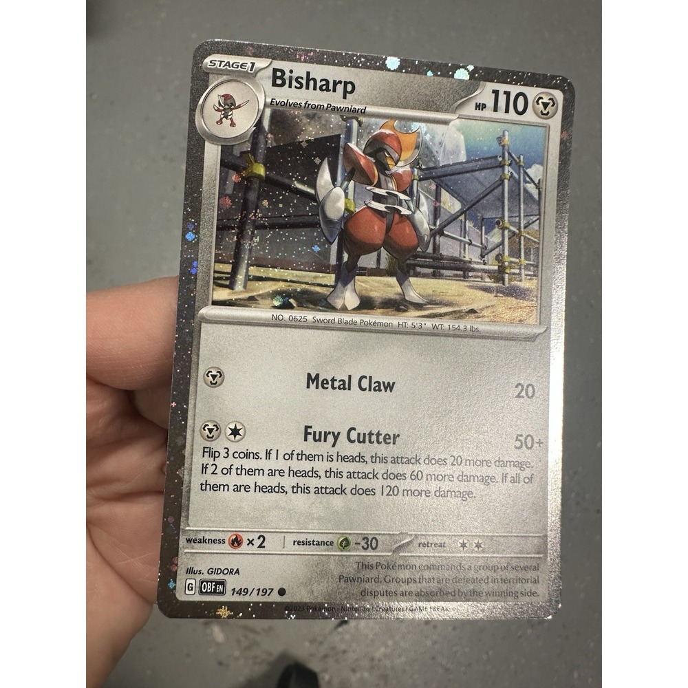 Bisharp 149/197 FART SWIRL Obsidian Flames Cosmos Holo ink smudge on name NM - Picture 2 of 8